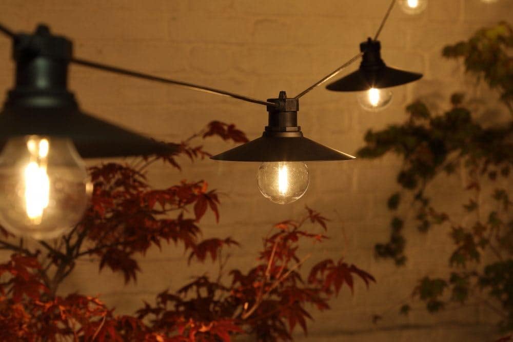 Gemini said Aura Outdoor Festoon String Lights - 5 Meters, 10 LED Bulbs (3000K Warm White) with Decorative Hats Aura Lighting