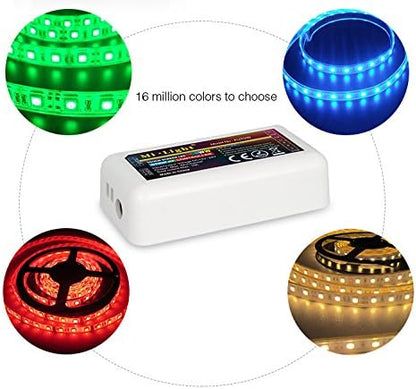 Aura RGB+CCT LED Strip Dimmer & Controller (12V / 24V, 6A Load, 30m Remote Range)