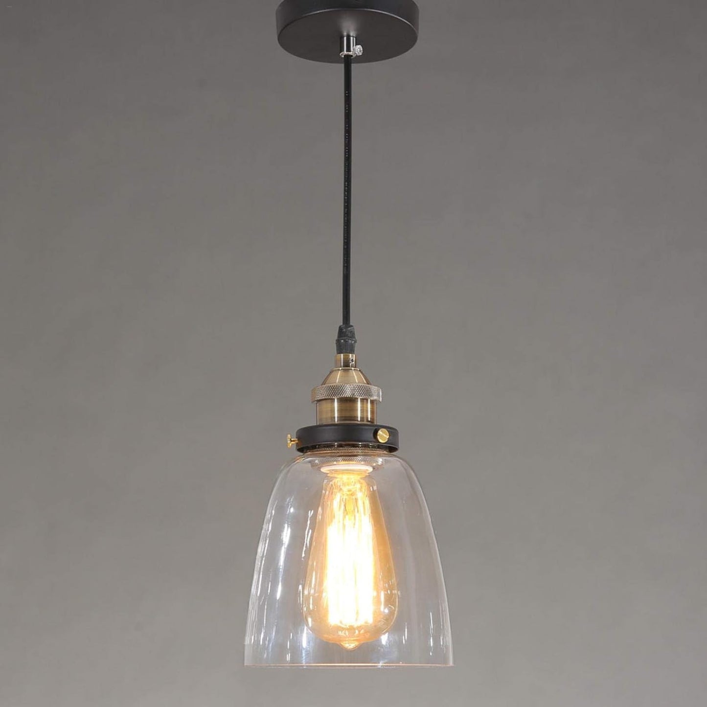 AUR-PEND-6058-1-YH Vintage-Inspired Glass Pendant Light