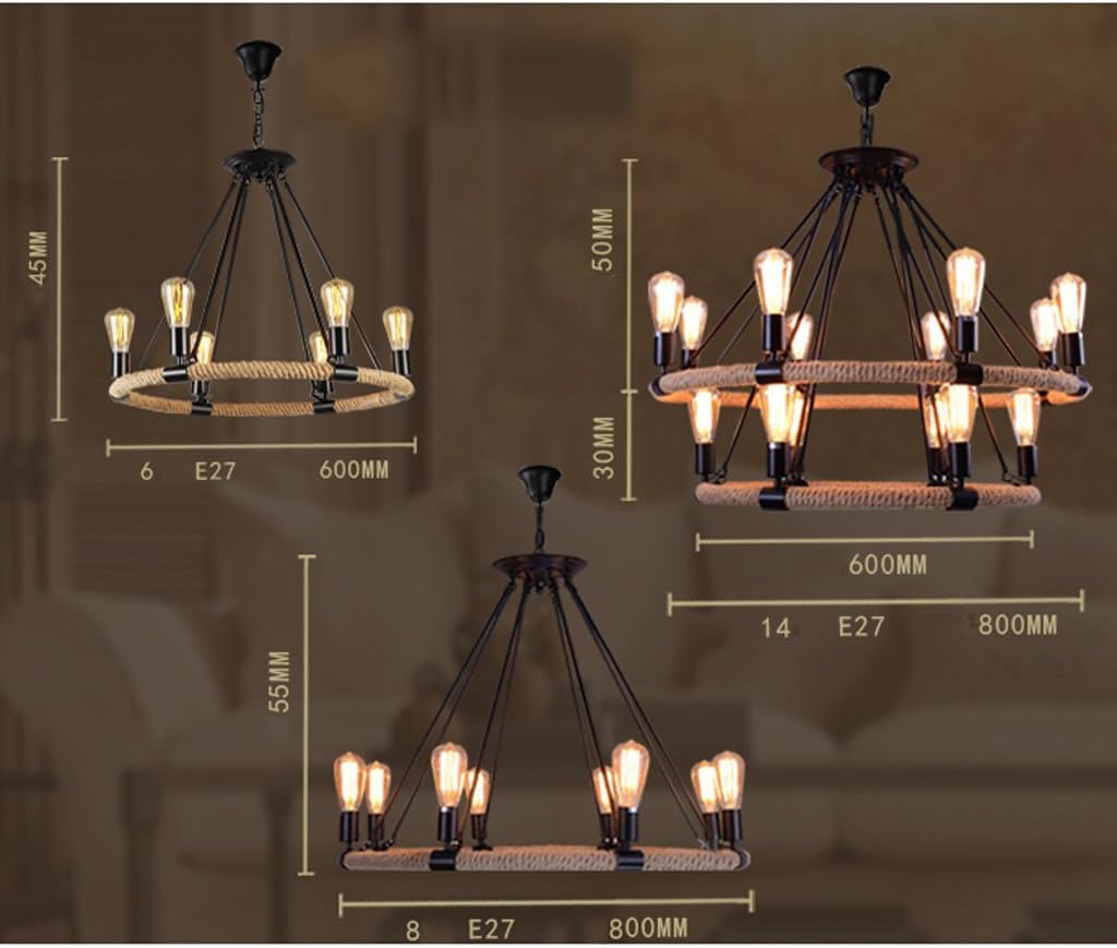 AUR -PEND-8801-D6 Ganges 6 Light Up Chandelier with Black Finish