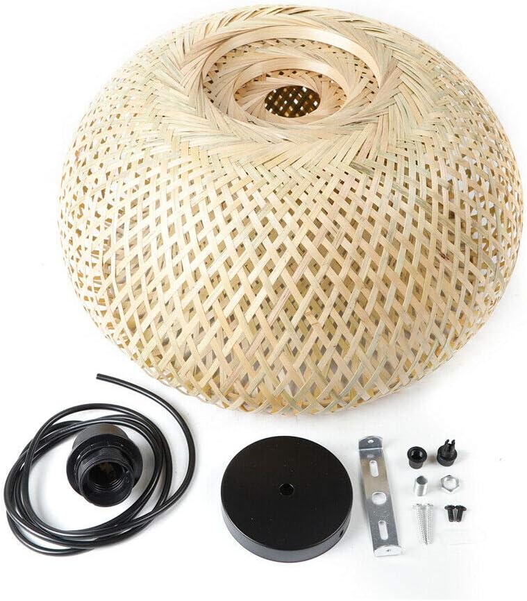 AURA Woven Bamboo Wide Dome Pendant Light - 60cm Aura Lighting