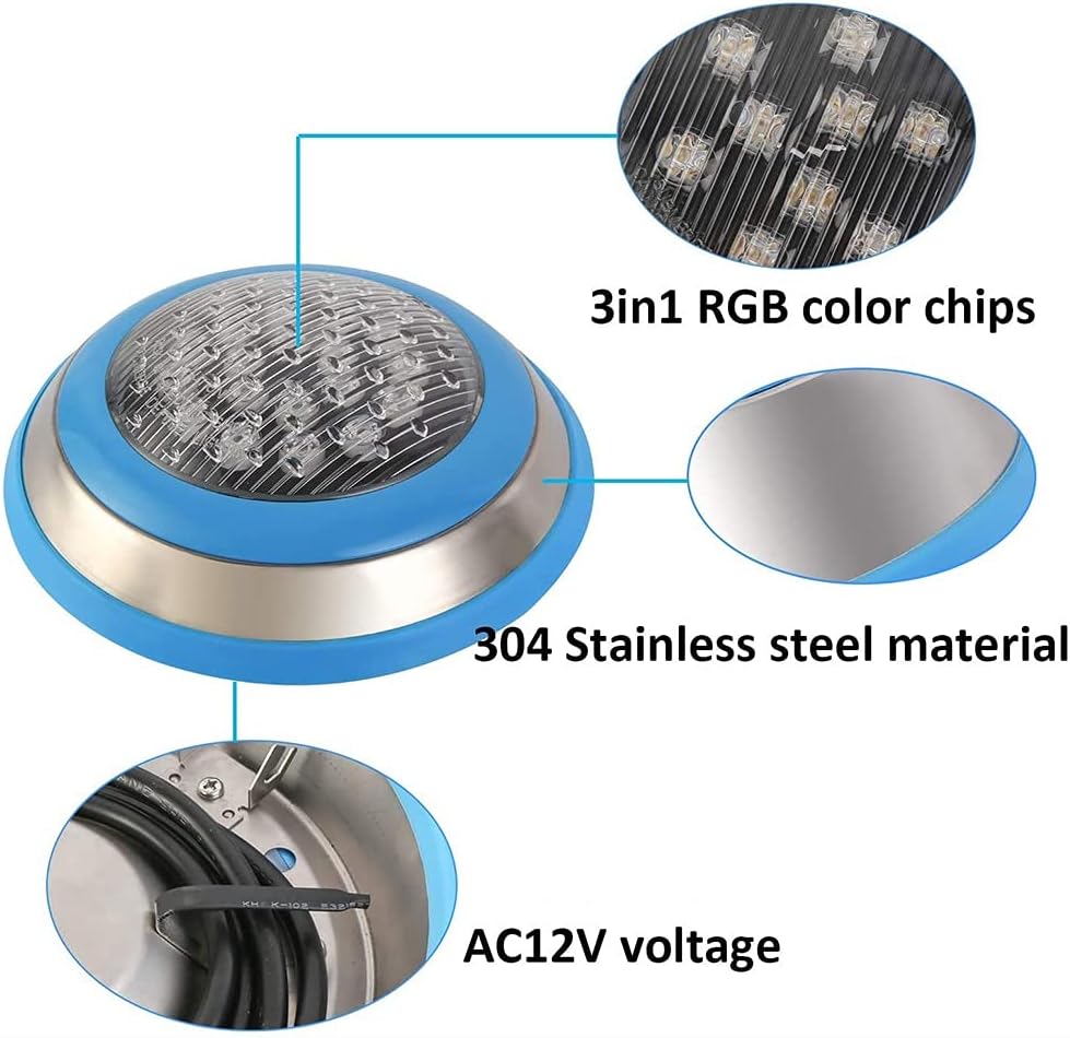 AURA Underwater Pool Light – 12V LED (18W, Ø30 cm) - Azar Group