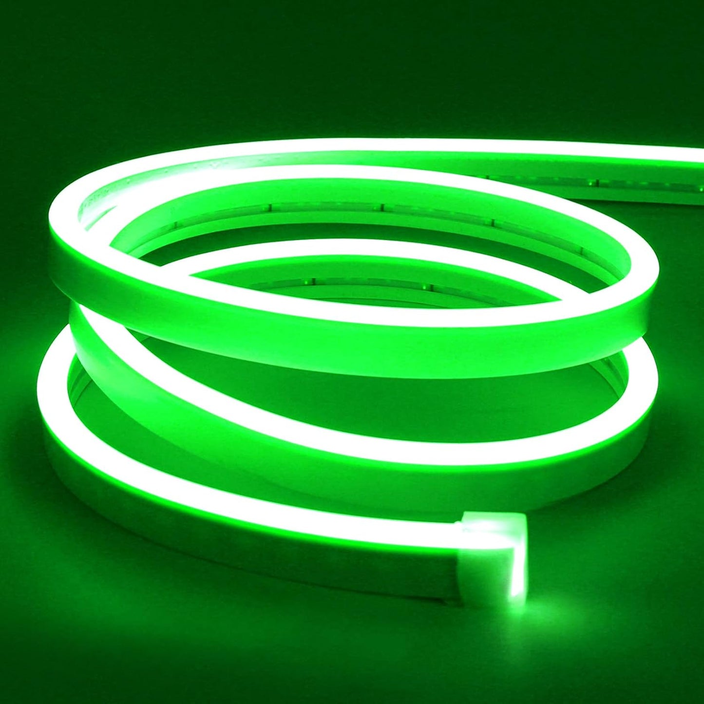 Strip Light Green Neon Flex 220V High Lumen 10CM Cut PVC IP65