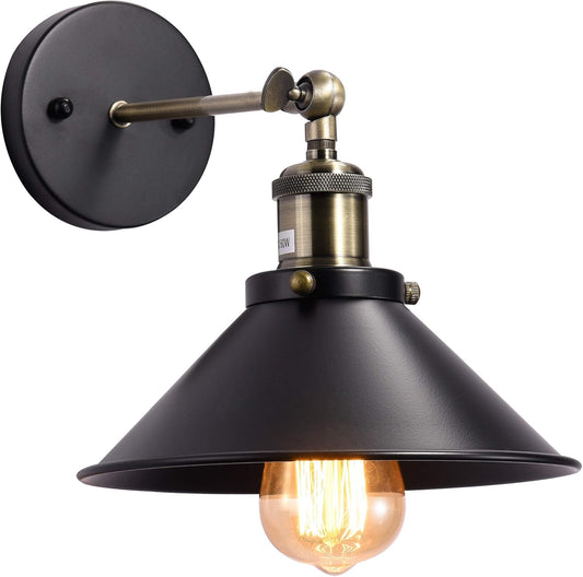 AUR-WL-6048-1W Darleen Black 1-Light Industrial Wall Sconce