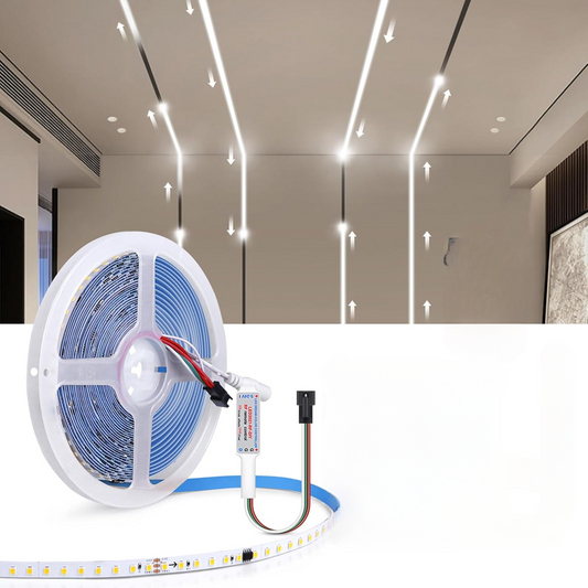 Aura LED Strip CCT Running Water 24V 10W 120L 8MM (10M/Roll, Dimmable, Dynamic Effects)