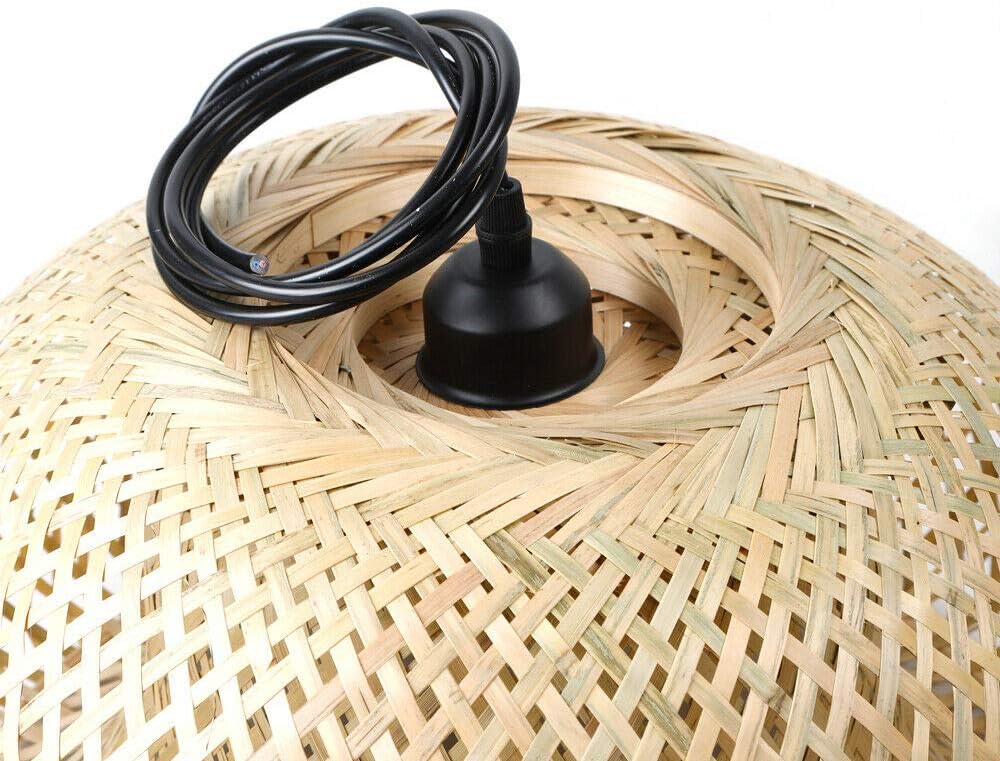 AURA Woven Bamboo Wide Dome Pendant Light - 60cm Aura Lighting
