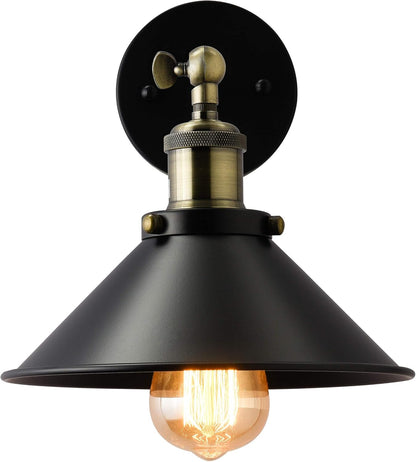 AUR-WL-6048-1W Darleen Black 1-Light Industrial Wall Sconce