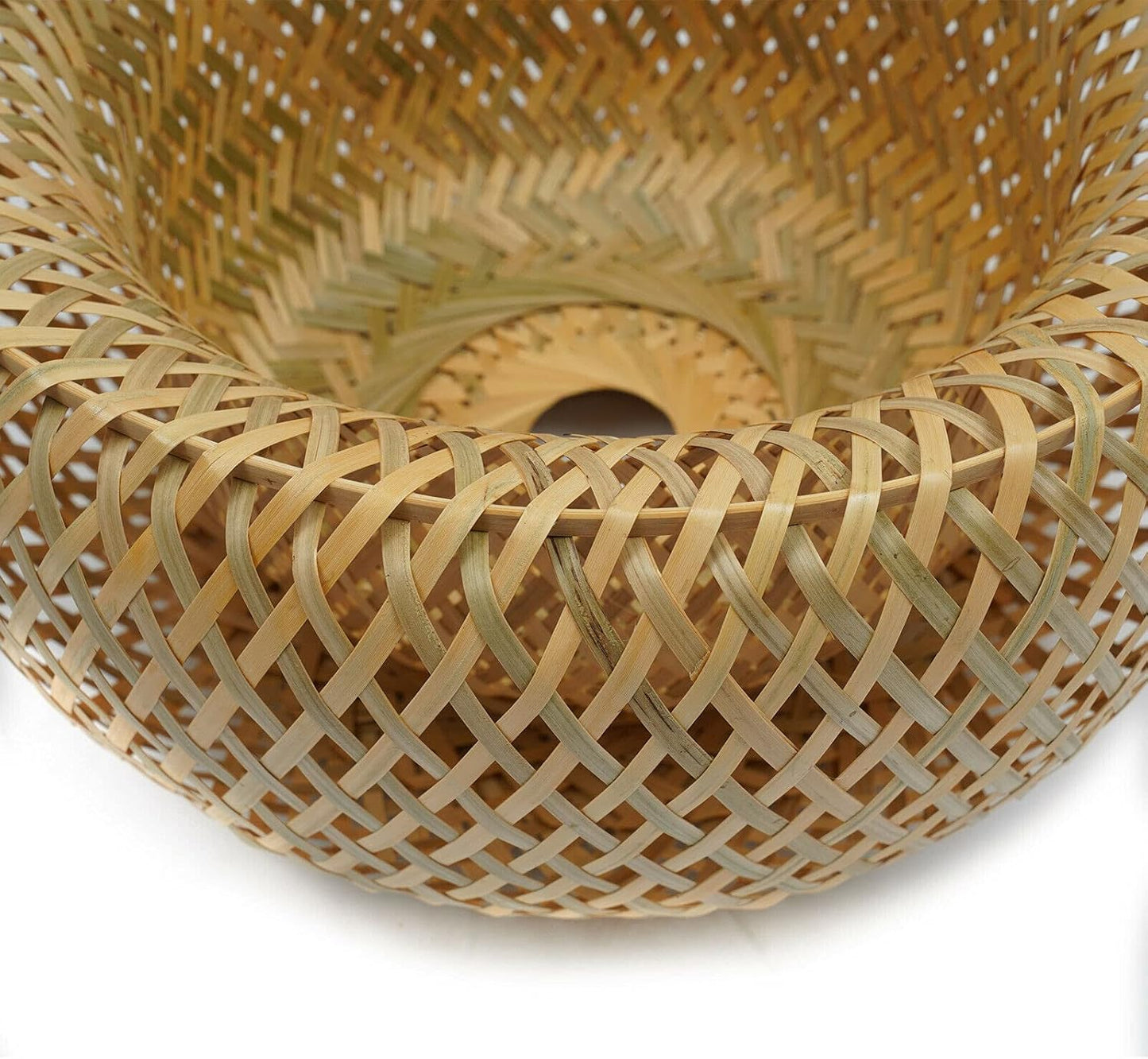 AURA Woven Bamboo Wide Dome Pendant Light - 60cm Aura Lighting