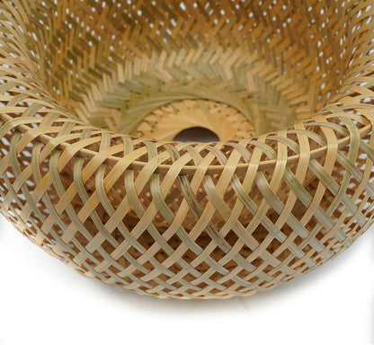AURA Woven Bamboo Wide Dome Pendant Light - 60cm Aura Lighting