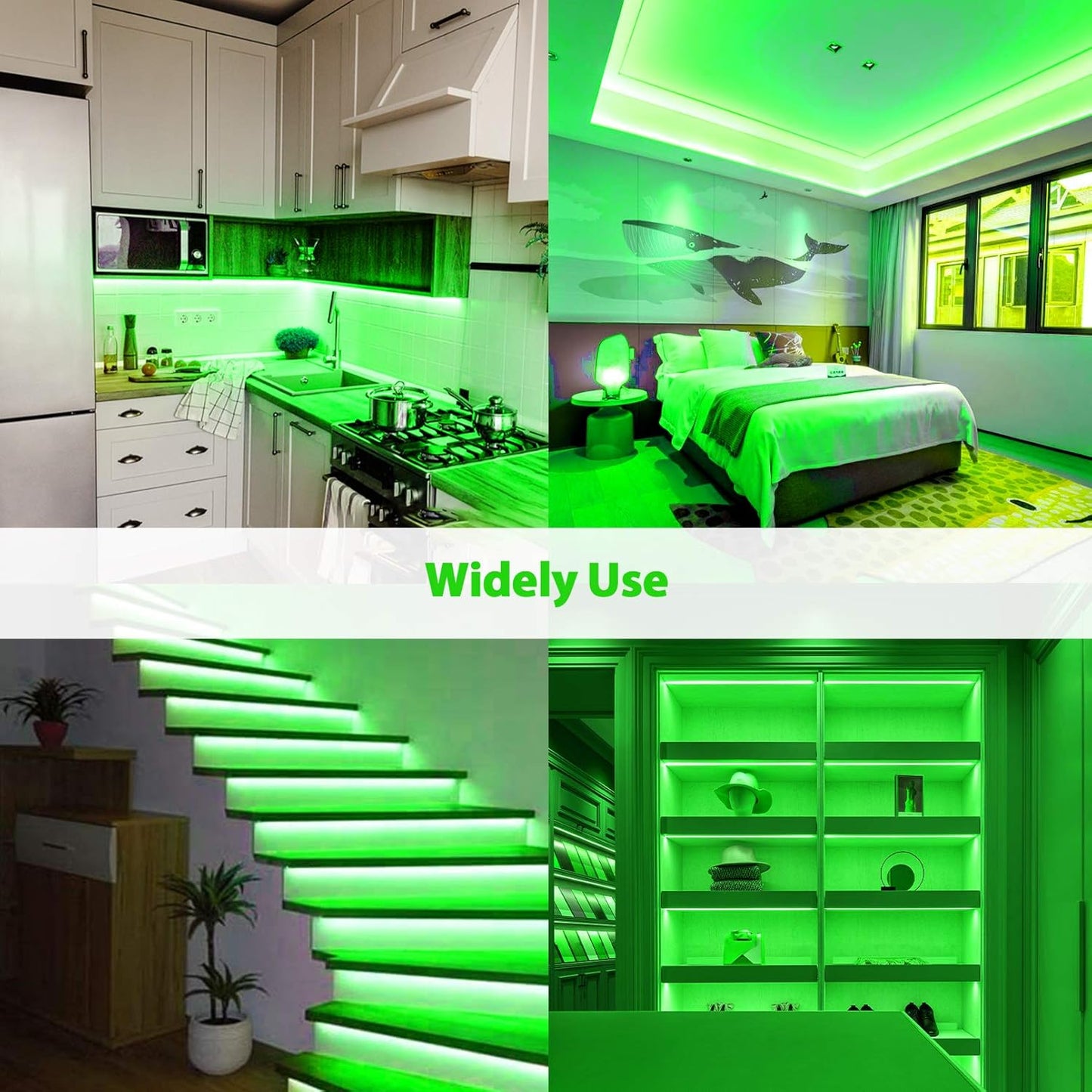 Strip Light Green Neon Flex 220V High Lumen 10CM Cut PVC IP65