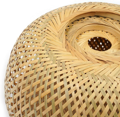 AURA Woven Bamboo Wide Dome Pendant Light - 60cm Aura Lighting