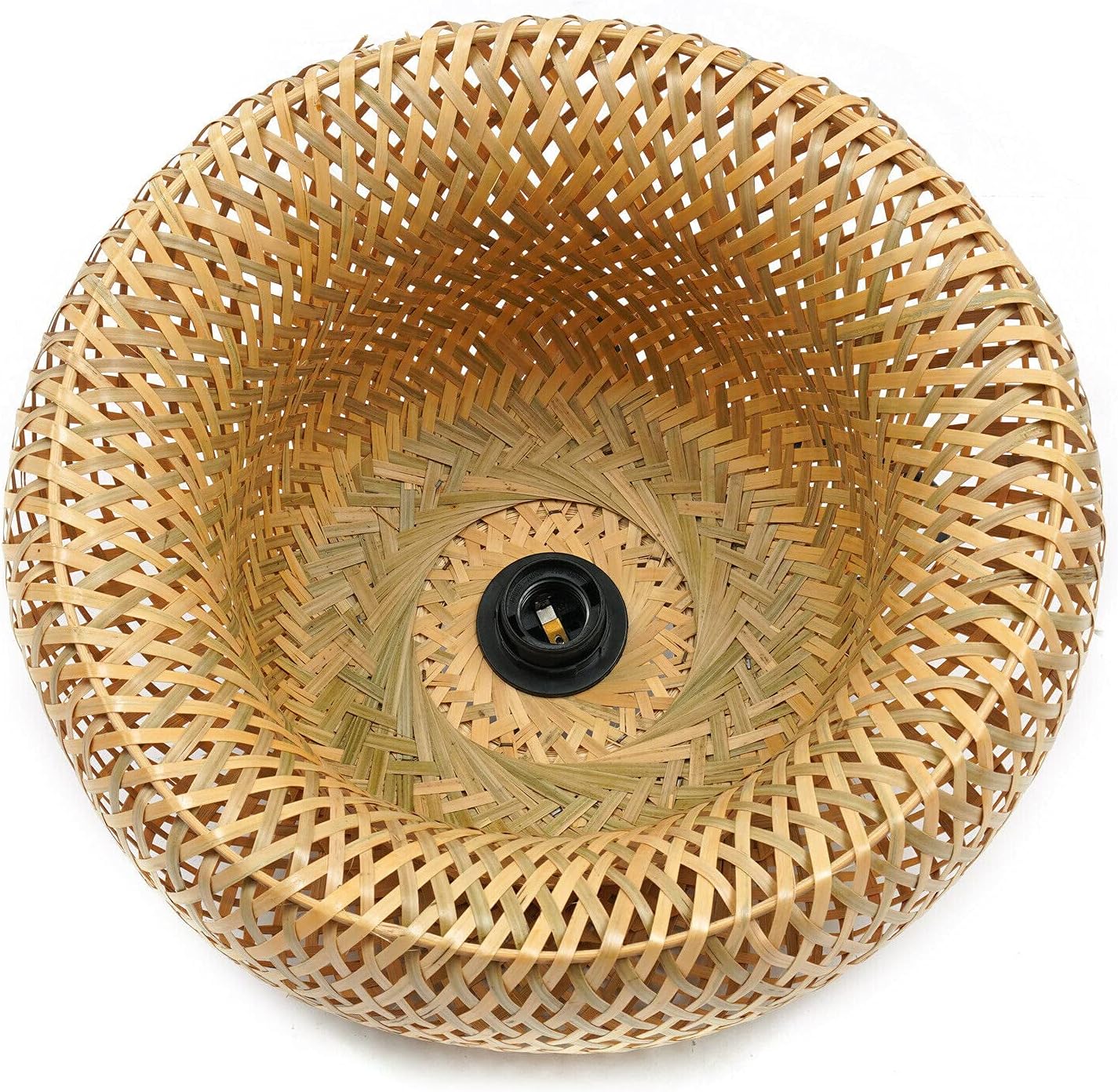 AURA Woven Bamboo Wide Dome Pendant Light - 60cm Aura Lighting