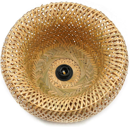 AURA Woven Bamboo Wide Dome Pendant Light - 60cm Aura Lighting