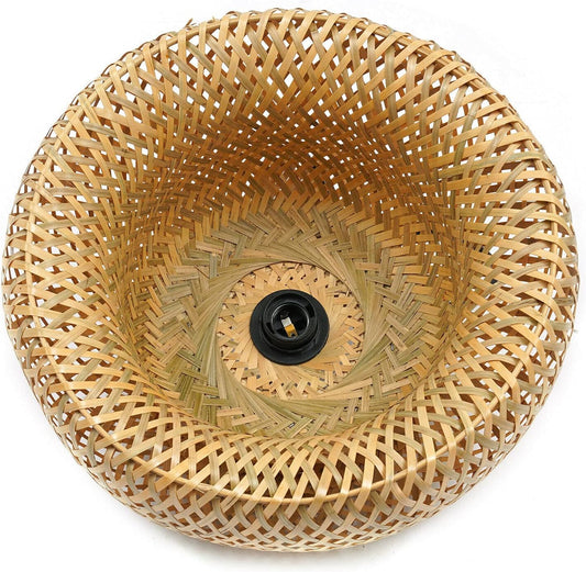 AURA Woven Bamboo Wide Dome Pendant Light - 60cm Aura Lighting
