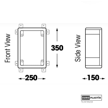 PC Board 250x350x150 dimensions