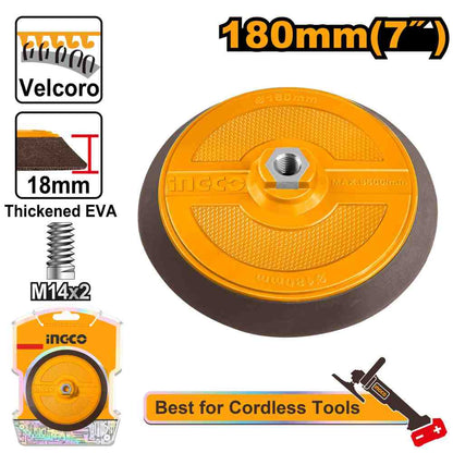 INGCO Polisher Backing Pad 180mm M14 Velcro 18mm EVA APP18051
