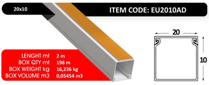 أنابيب PVC لاصقة 20×10 – IP40 – 2 متر