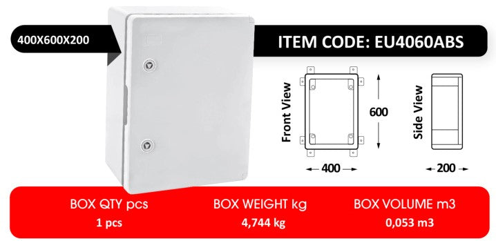 لوح ABS 400×600×200