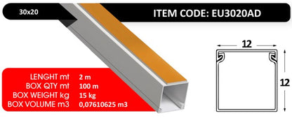 أنابيب PVC اللاصقة 30×20 – IP40 – 2 متر
