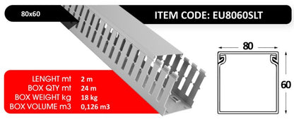 قنوات الكابلات المشقوقة 80×60 – 2 متر