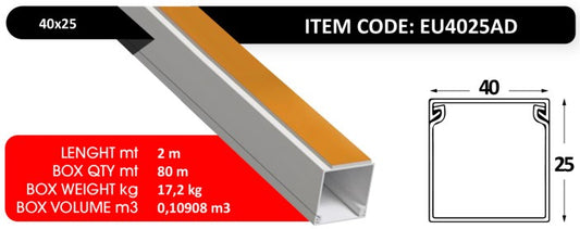 أنابيب PVC اللاصقة 40×25 – IP40 – 2 متر
