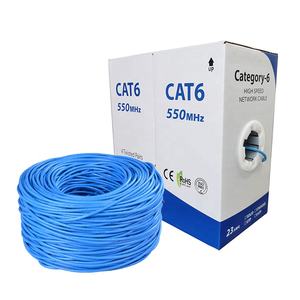 V.E.M. Cat6 UTP 305m Indoor Network Cable - 0.55mm CCA, Blue Azar Group
