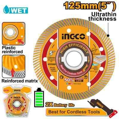 INGCO DMD051251 - 125mm (bw 10mm) Turbo Ultrathin W | ديسك الماس صناعي INGCO
