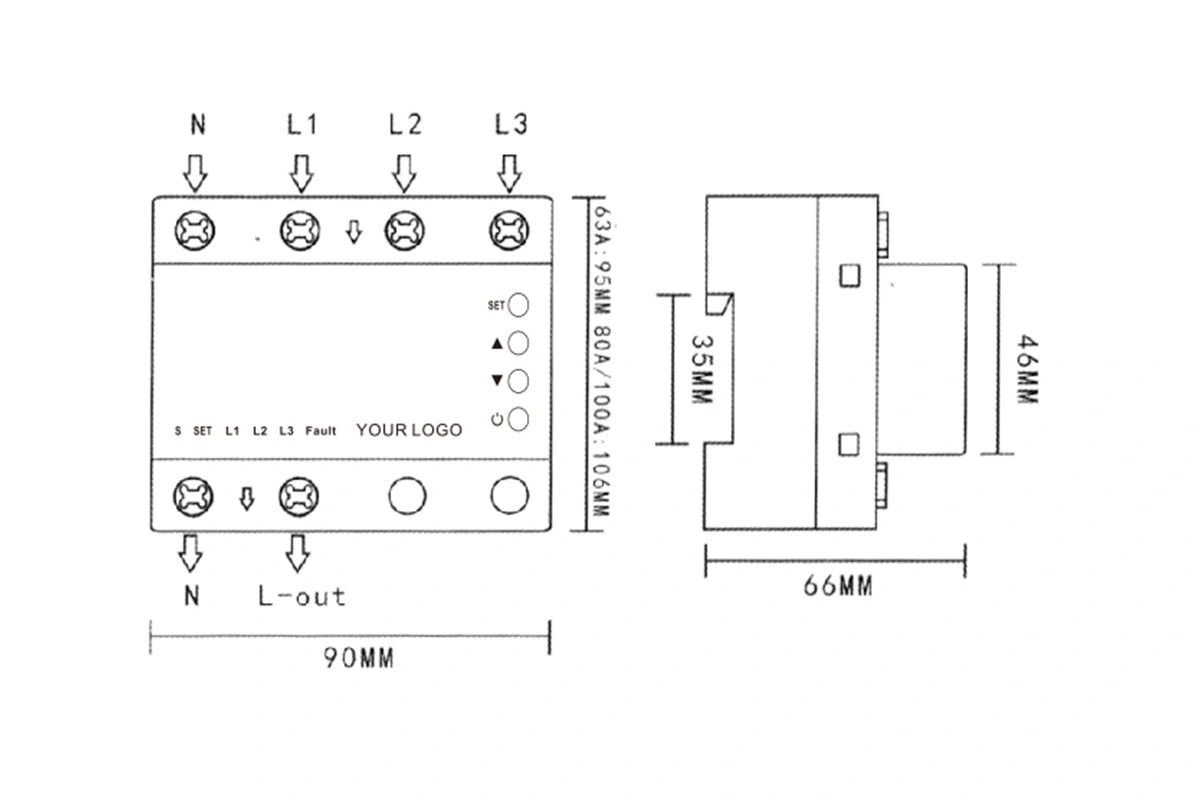 GEYA GPS6-N4VA2 dimensions