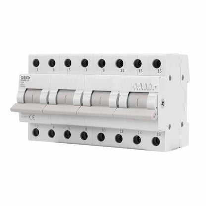 GEYA GYHO8 4P manual changeover switch, angled view