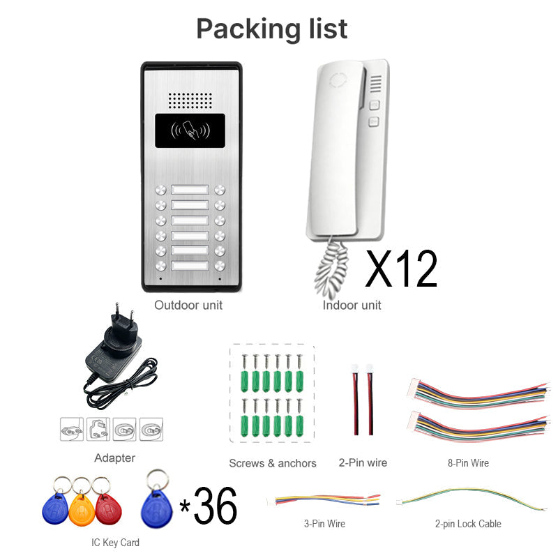 V.E.M. Audio Doorphone - 12 Household V.E.M.