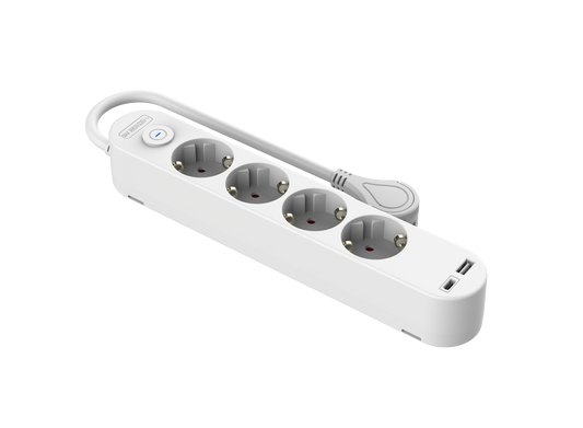 V.E.M. 4-Way Multiple Socket with USB – Safe Power & Smart Charging