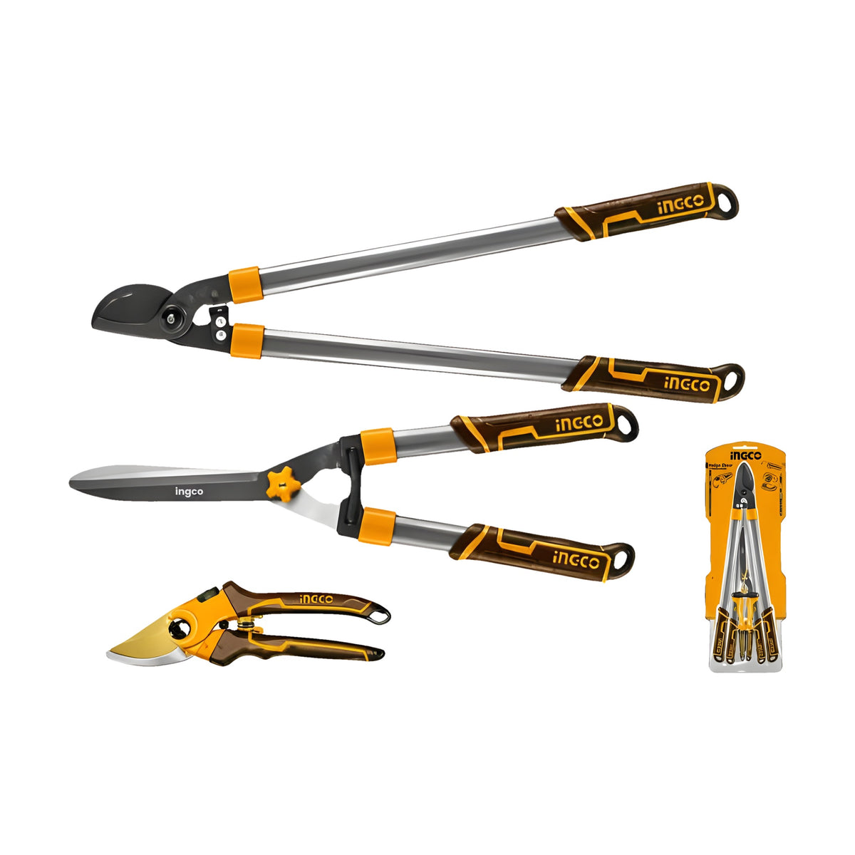 INGCO HLT76133 Garden Shears Set 3 pcs - lopper, hedge shear and bypass pruner