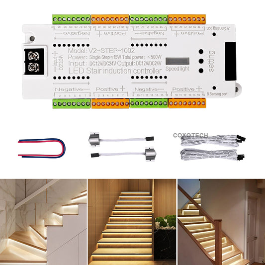 V2-STEP LED Stair Induction Controller System (Motion Sensor, 500W Capacity)