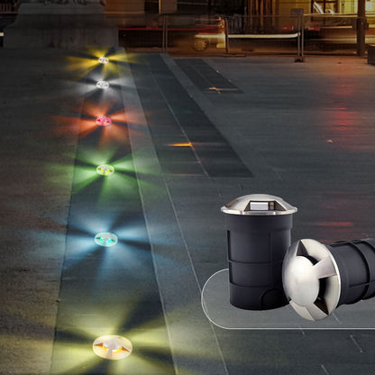 LED Deck Light – Stainless Steel 4-Way (3W, 220V, IP67, Warm White 3000K) - Azar Group