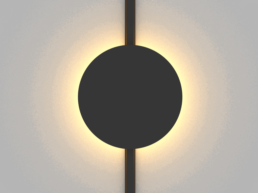 Total Solar Eclipse Wall Lamp Black 4000K DC48V 150° 9W D168*H48mm