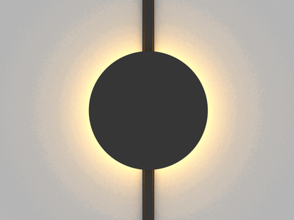 Total Solar Eclipse Wall Lamp Black 4000K DC48V 150° 9W D168*H48mm