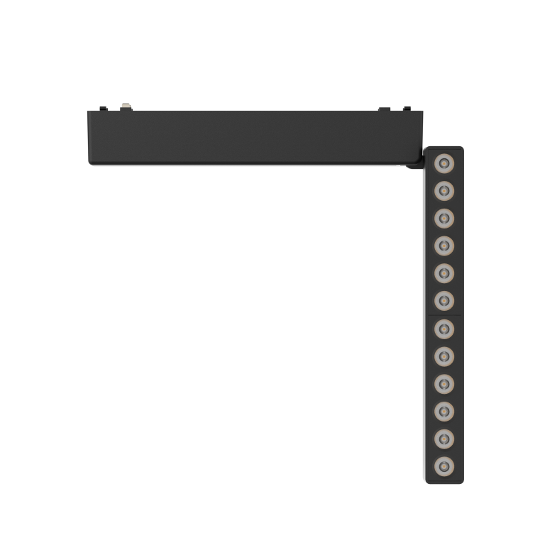 Rotating Folding Grille Light 12T Horizontal 340° Vertical 180° Black 4000K DC48V 24° 12W L230*W26*H80mm