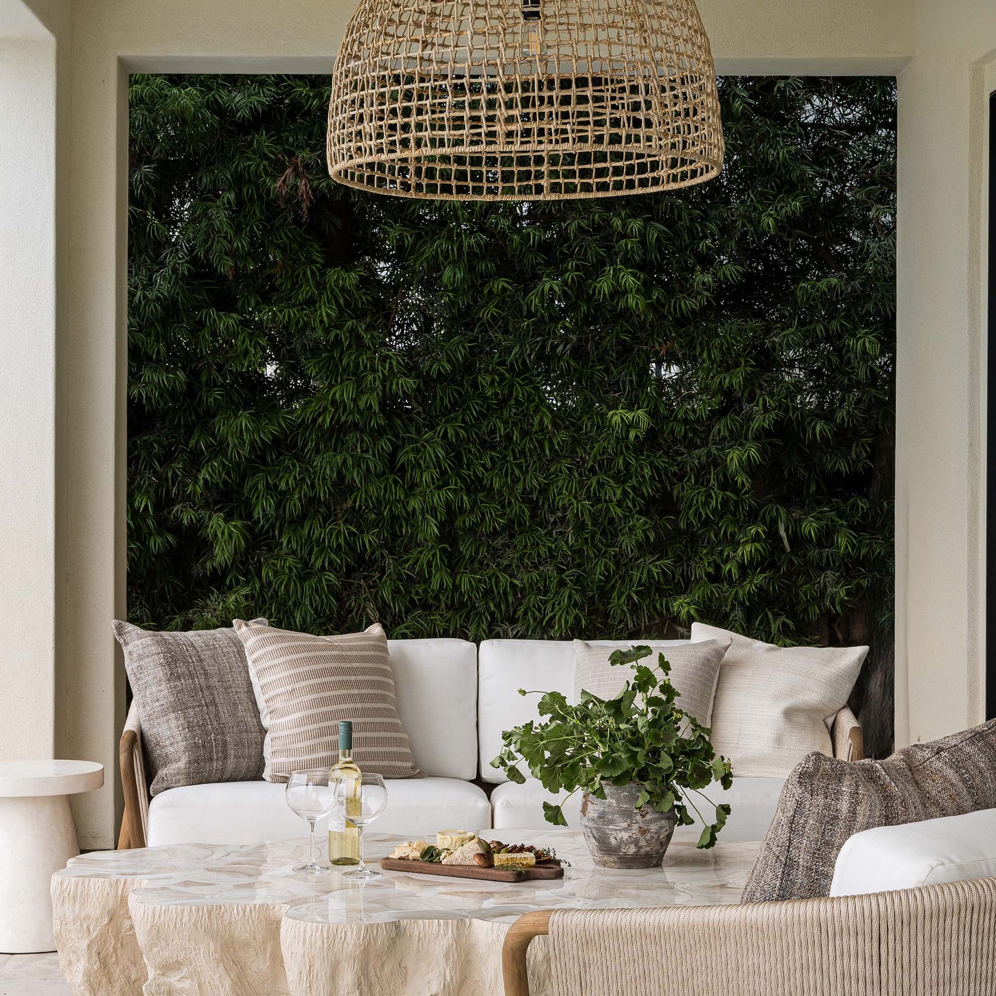 AURA Woven Rattan Dome Pendant Light - 50cm Aura Lighting