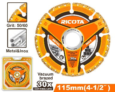 Ricota 115x22.2mm ديسك قص الماس لقطع المعادن والانابيب الصلبة Ricota