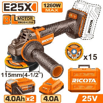 Ricota 25V 2Batt 4Ah+Box 1260W BL صاروخ بطارية Ricota