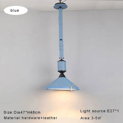 AUR-MD1742-D470-BL Tiferet Blue Leather Pendant Light