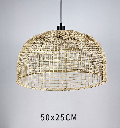 AURA Woven Rattan Dome Pendant Light - 50cm Aura Lighting