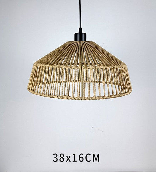AURA Woven Paper Rope Flared Pendant Light - 38cm Aura Lighting