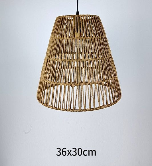 AURA Woven Paper Rope Conical Pendant Light - 36cm Aura Lighting