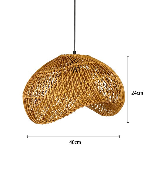 AURA Woven Rattan Organic Wavy Pendant Light - 40cm Aura Lighting