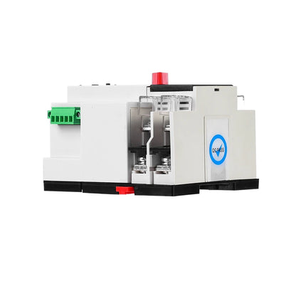 GEYA W2R-WiFi 2P smart automatic transfer switch, angled view