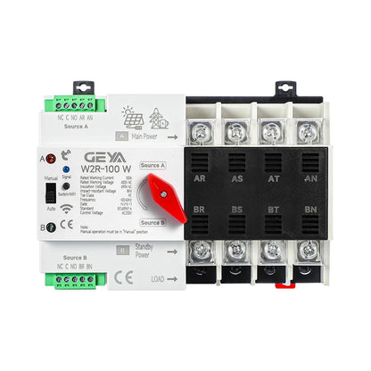 GEYA W2R-WiFi 4P smart automatic transfer switch, front view
