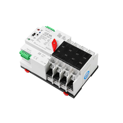 GEYA W2R-WiFi 4P smart automatic transfer switch, angled view