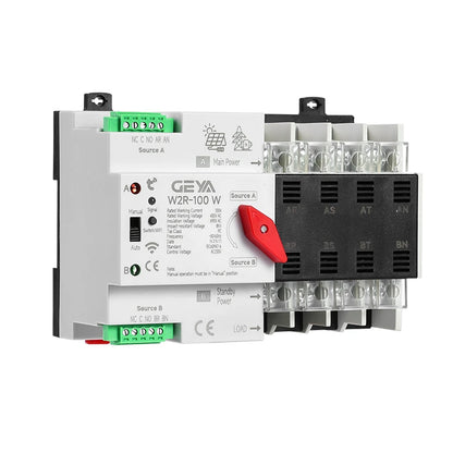 GEYA W2R-WiFi 4P smart automatic transfer switch, side view