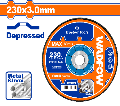 WADFOW 230 x 3.0 x 22.2 mm ديسك قص حديد Wadfow